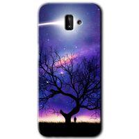 Samsung Galaxy J6 Plus HD Baskılı Kılıf + 9D Tam Ekran Koruyucu - Uzay Silüet