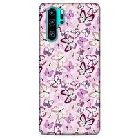 Huawei P30 Pro Kılıf Kelebek Etkisi (2) Kabı Mor Beyaz