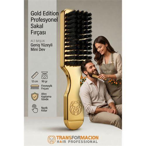 Gold Edition Profesyonel Sakal Fırçası - Geniş Yüzeyli Dolaşık Açıcı ve Şekillendirici 723298