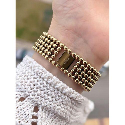 Essence Vintage Seri Küçük Köşeli Kasa Çelik Kararma Renk Atma Yapmaz Kadın Kol Saat+Bileklik 6959.1