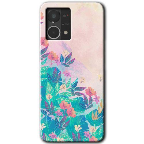 Oppo Reno 7 4G HD Baskılı Kılıf + 9D Tam Ekran Koruyucu - Çizim Yapraklar