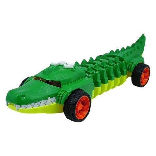 Timsah Araba - Otomatik Hareketli Sesli Işıklı 32 cm - Yeşil Timsah