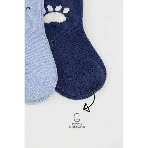 Bistyle Bear Penye Soket Çorap 2'Li BS10116 Mavi