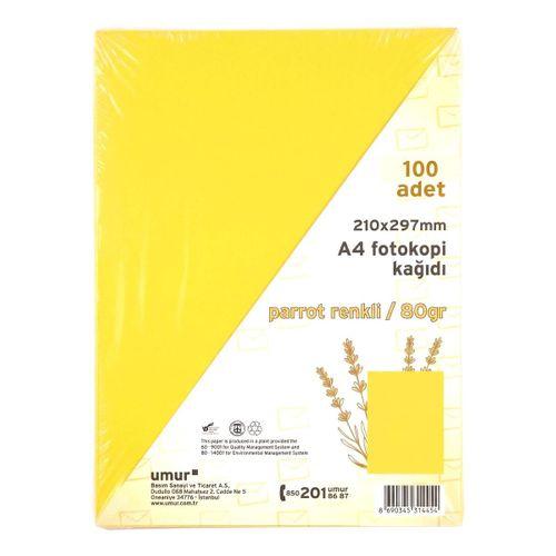 Umur Renkli Fotokopi Kağıdı A4 80Gr 100Lü Sarı