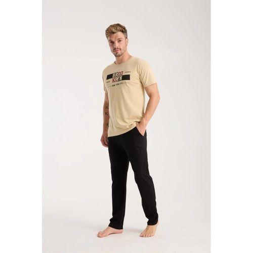 Erkek Ten Rengi Kısa Kol Pijama Takımı