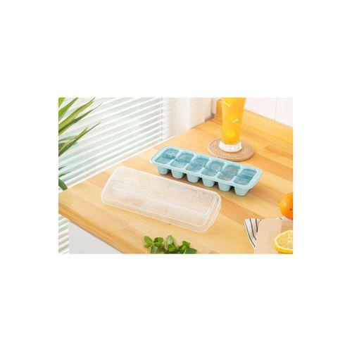 Kapaklı Büyük Boy Buz Kalıbı 12 Gözlü Buzluk Mavi