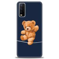 Vivo Y20S Kılıf HD Baskılı Kılıf - İpteki Teddy + Tam Ekran Koruyucu