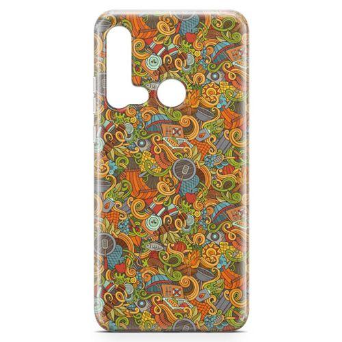 Huawei P20 Lite 2019 Kılıf Doodle Piknik Seti Arka Kapak Koruma Desenli Full Koruyucu