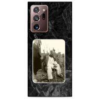 Samsung Galaxy Note 20 Ultra Kılıf Atatürk (29) Arka Koruma Kılıfı Siyah Mermer