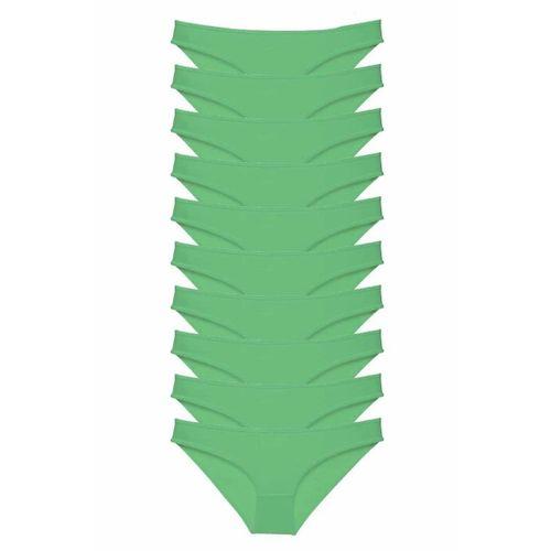 10 adet Süper Eko Set Likralı Kadın Slip Külot Yeşil