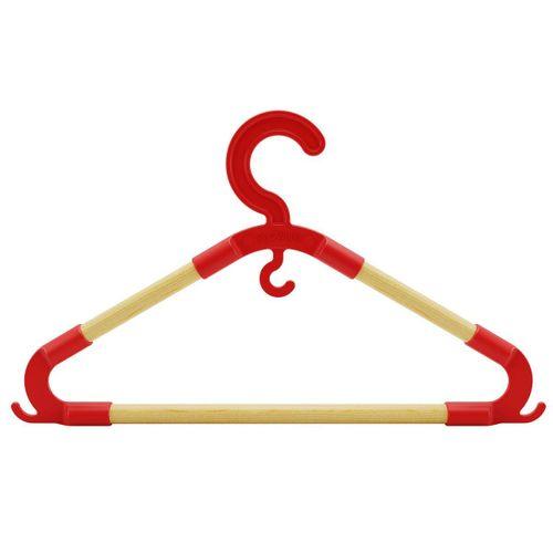 AHŞAP 12'Lİ ÇOCUK ELBİSE ASKISI KIRMIZI 30 CM GENİŞLİK