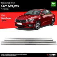 S-Dizayn Fiat Egea SD Krom Cam Çıtası 4 Prç. 2015 Üzeri (Mat Krom) A+ Kalite