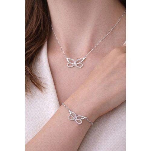 925 Ayar Kanatlı Sonsuzluk Model Kadın Gümüş Kolye Bileklik Seti