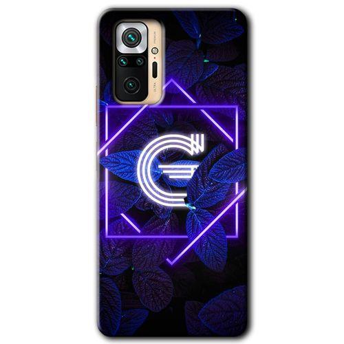 Redmi Note 10 Pro Kılıf HD Desen Baskılı Arka Kapak - Dark Neon Yaprak G Harfi