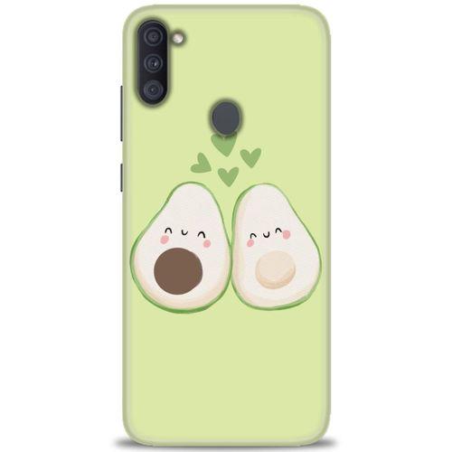 Samsung Galaxy M11 Kılıf HD Baskılı Kılıf - Avacado + Tam Ekran Koruyucu