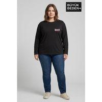 Kadın Büyük Beden Orta Brooklyn Baskılı 2 İplik Bisiklet Yaka Tişört SPR26BEAK942-3