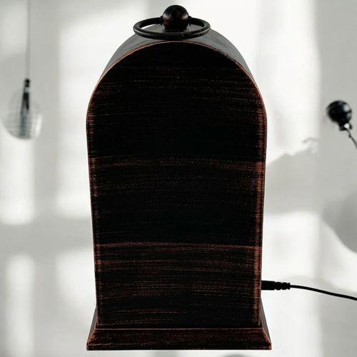 LED Işıklı Siyah Eskitme Şömine Saat