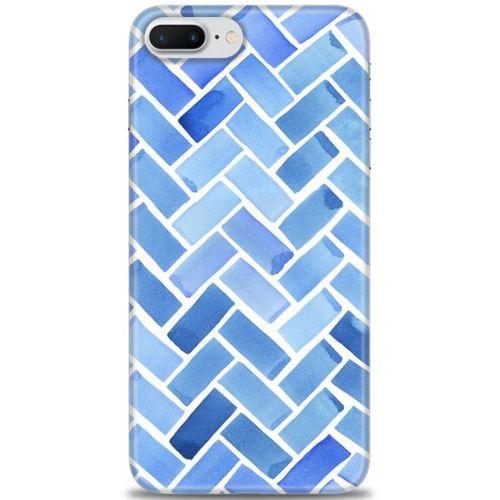 iPhone 7 Plus Kılıf HD Baskılı Kılıf - Mavi + Tam Ekran Koruyucu