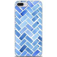 iPhone 7 Plus Kılıf HD Baskılı Kılıf - Mavi + Tam Ekran Koruyucu