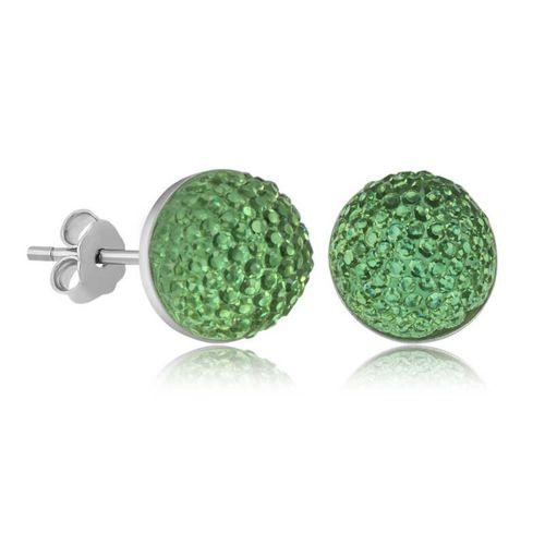 Lucky Life 925 Ayar Gumuss  Yeşil Kristal Çivili Lucky Life Lucky Life Kadın Küpe