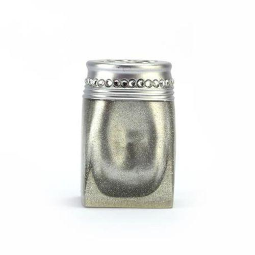 2 Adet Diş Fırçalık Kristal Taşlı Gümüş Poliresin 7X7X10Cm Banyo Seti