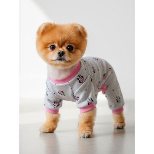 Minnie Pembe Köpek Uyku Takımı | Pamuklu Penye Köpek Tulumu ve Mini Yastık | Küçük Irklar İçin | Tüy Dökülmesini Azaltır