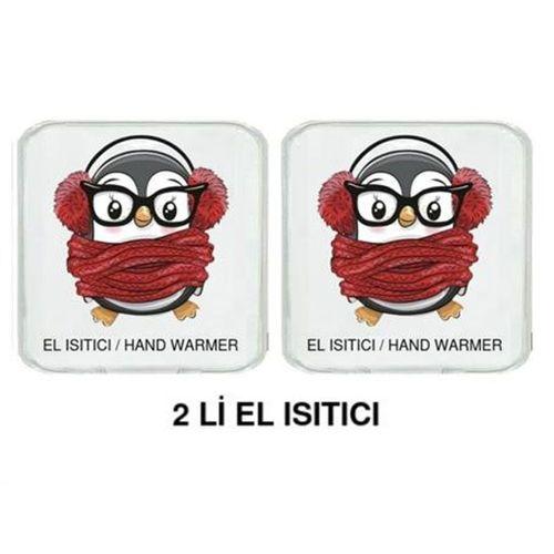 2 Adet Atkılı Penguen Cep Sobası,El Isıtıcı,Sıcak Su Torbası Pvc  10X9,5Cm