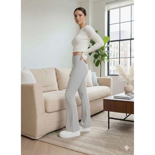 Kadın Yüksek Bel Ispanyol Paçalı Pantolon Tayt