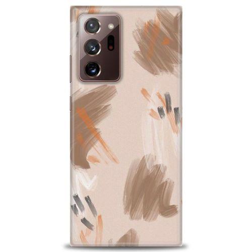 Samsung Galaxy Note 20 Ultra Kılıf HD Baskılı Kılıf - Kahve Çizgiler + Tam Ekran Koruyucu
