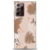 Samsung Galaxy Note 20 Ultra Kılıf HD Baskılı Kılıf - Kahve Çizgiler + Tam Ekran Koruyucu
