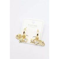 Taşlı Charm Küpe - Altın