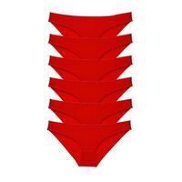 6 Adet Süper Eko Set Likralı Kadın Slip Külot Kırmızı