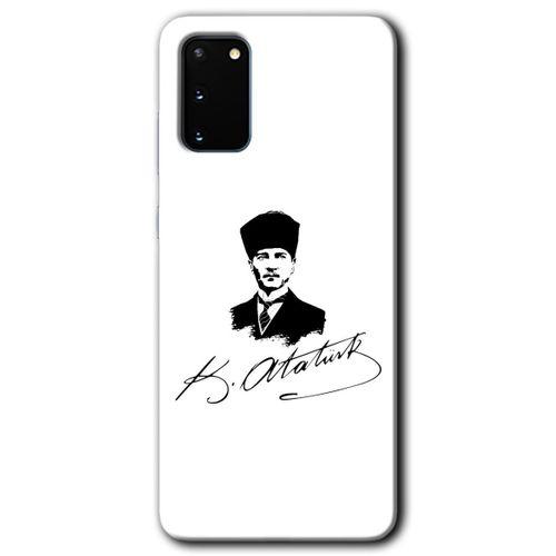 Samsung Galaxy S20 HD Baskılı Kılıf + 9D Tam Ekran Koruyucu - Kemal Atatürk İmza