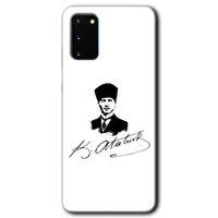 Samsung Galaxy S20 HD Baskılı Kılıf + 9D Tam Ekran Koruyucu - Kemal Atatürk İmza
