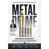5 Parça Metal Delme Matkap Ucu Seti 1/4 İnç Altıgen Şaftlı Bits Burgu Matkap Uçları Milimetrik 1.5mm-5mm 723555
