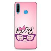 Lopard Huawei P30 Lite Uyumlu Kılıf Kediler (12) Koruyucu Silikon Kurdelalı