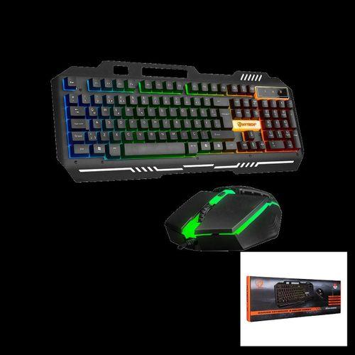 USB Kablolu RGB (Gökkuşağı) Işıklı Klavye ve Mouse Seti - 150 cm