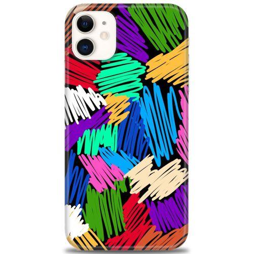 iPhone 11 Kılıf HD Baskılı Kılıf - Karalama + Tam Ekran Koruyucu