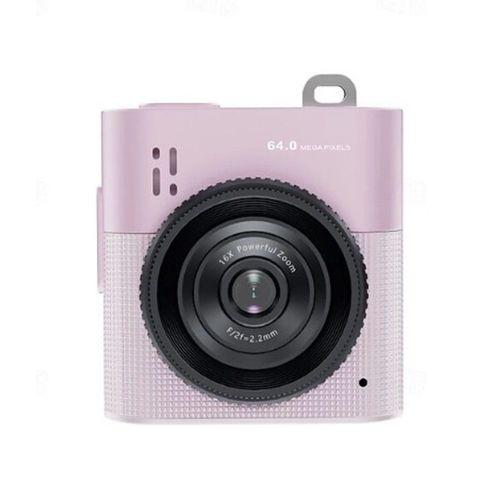 Mini Dijital Kamera 64mp 16x Digital Zoom Retro Vintage 1 4’’ekranlı Video Kamera Taşınabilir Tasarım Pembe