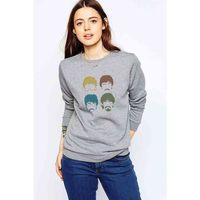 Beatles 1 Baskılı Gri Kadın Sweatshirt