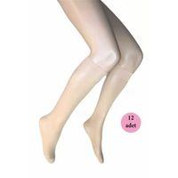 12 Adet Parlak Dizaltı Kadın Çorap 15 Denye Ten 57