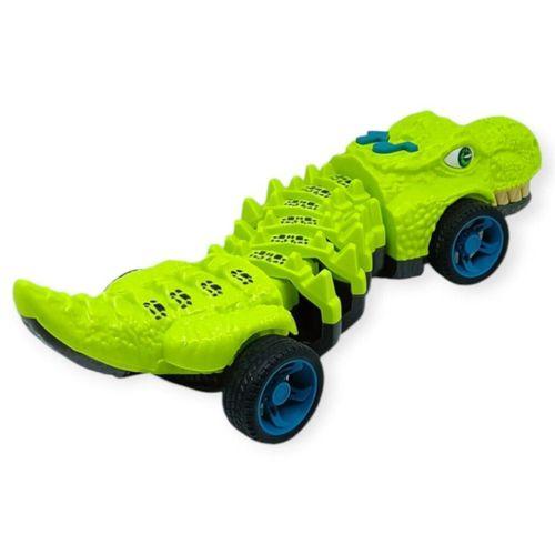 Timsah Araba - Otomatik Hareketli Sesli Işıklı 32 cm - Açık Yeşil Timsah