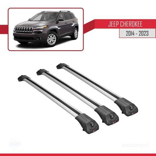 Jeep Cherokee (KL) 2014-2023 Arası ile uyumlu ACE-1 Ara Atkı Tavan Barı GRİ 3 ADET BAR
