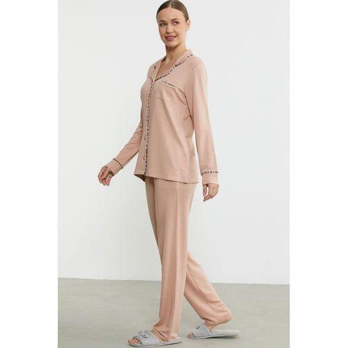 Sementa 76444 Düz Renk Gömlek Model Pijama Takım