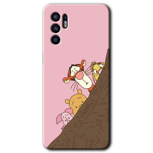 Oppo Reno 6 Kılıf HD Desen Baskılı Arka Kapak + Temperli Cam - Winnie the Pooh