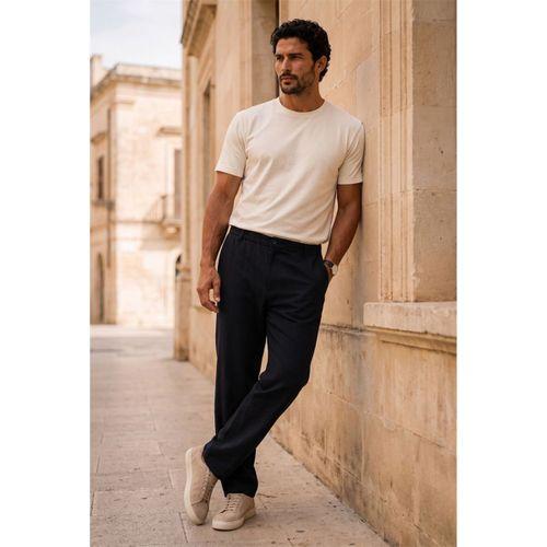 Sorrentino Relax Fit %100 Pamuk Flamlı Kumaş Erkek Jogger Pantolon - Siyah