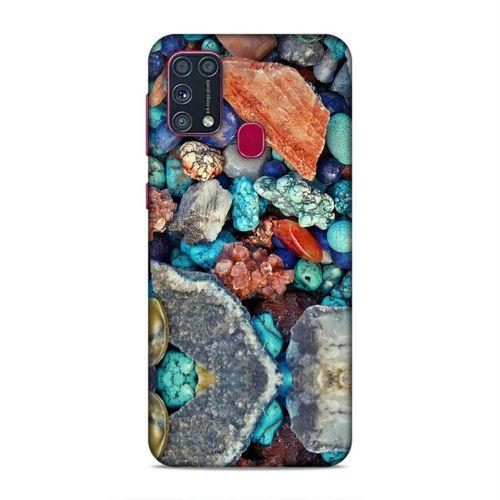 Samsung Galaxy M31 Kılıf Pebbles Taşlı Arka Kapak Silikon Koruma Full Koruyucu