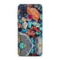 Samsung Galaxy M31 Kılıf Pebbles Taşlı Arka Kapak Silikon Koruma Full Koruyucu