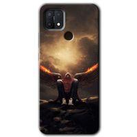 MRCİLETİSİM Oppo A15 Kılıf HD Desen Baskılı Arka Kapak + Temperli Cam - Wings of Power