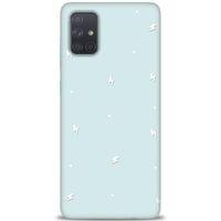 Samsung Galaxy A71 Kılıf HD Baskılı Kılıf - Beyaz Şimşekler + Tam Ekran Koruyucu